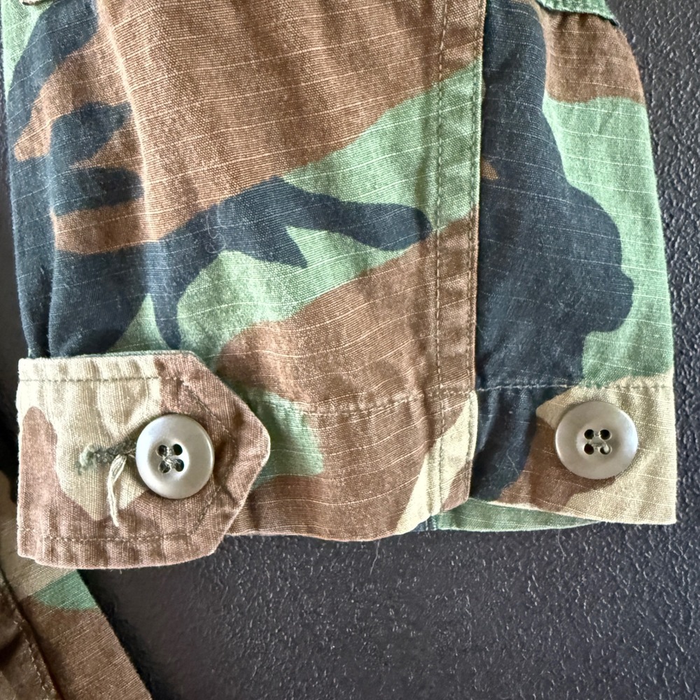 US Military Combat Coat Mens XS Short Green Woodland Camo BDU Ripstop Jacket - Picture 5 of 10